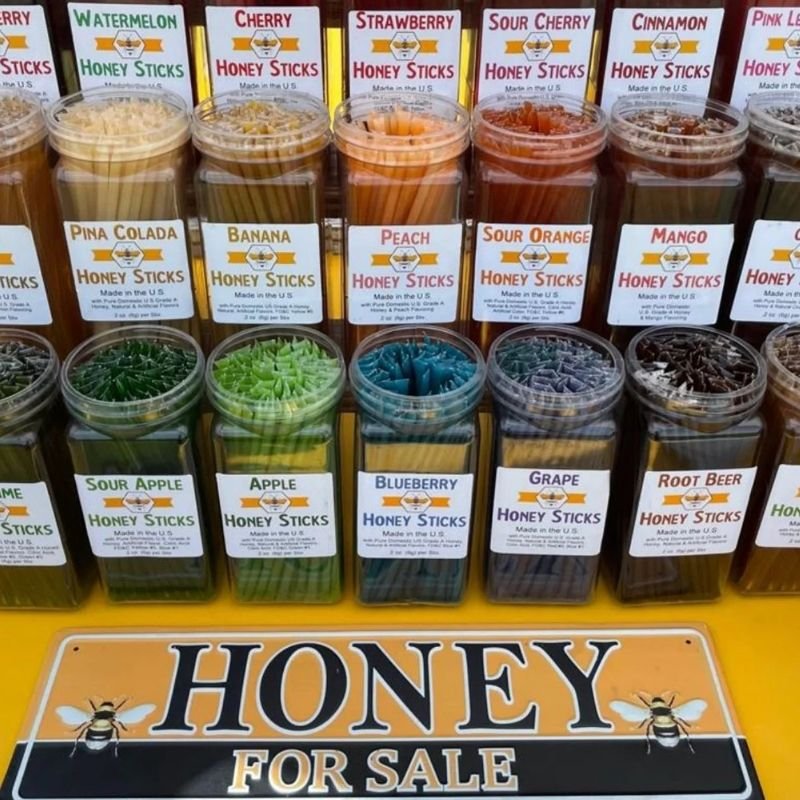 Honey straws at the booth