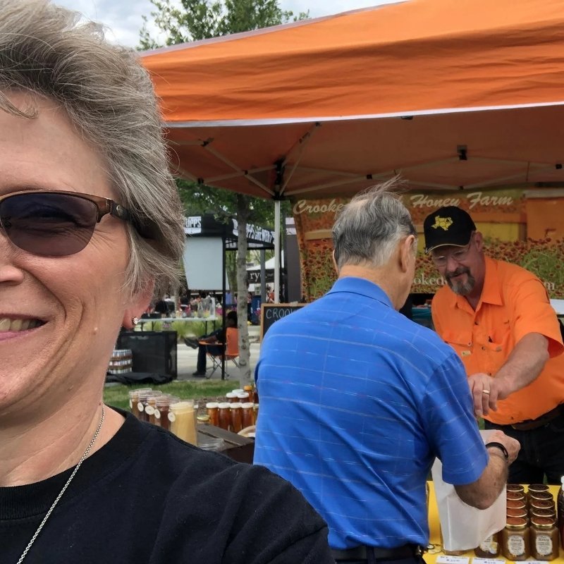 Russell and Lisa at the farmers market